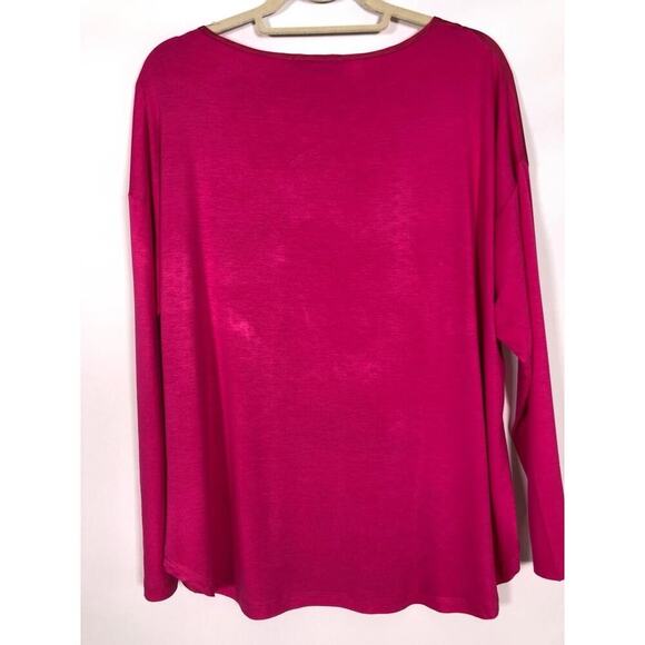 Women’s Long Sleeve Silky knit top Pink Made In Italy Size XXL Paquito - Picture 2 of 8